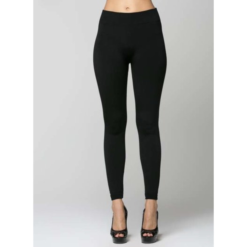 La Scala Black Classic Leggings One Size Midweight Warm Soft Interior NEW